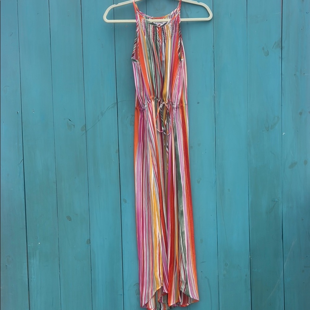Velvet Pink and Orange Romper